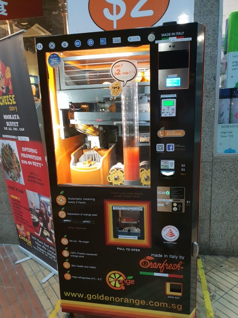 orange juice from the machine Singapore
