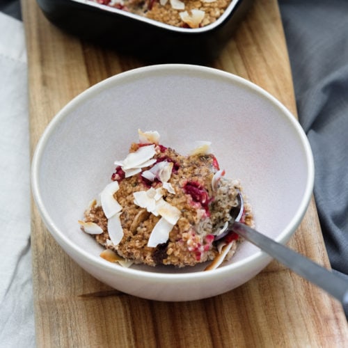 baked raspberry porridge