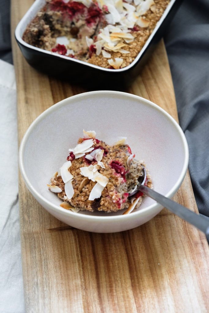 baked raspberry porridge