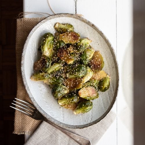 spicy maple brussels sprouts