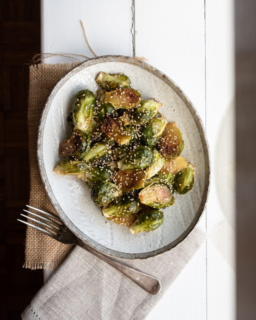 spicy maple brussels sprouts