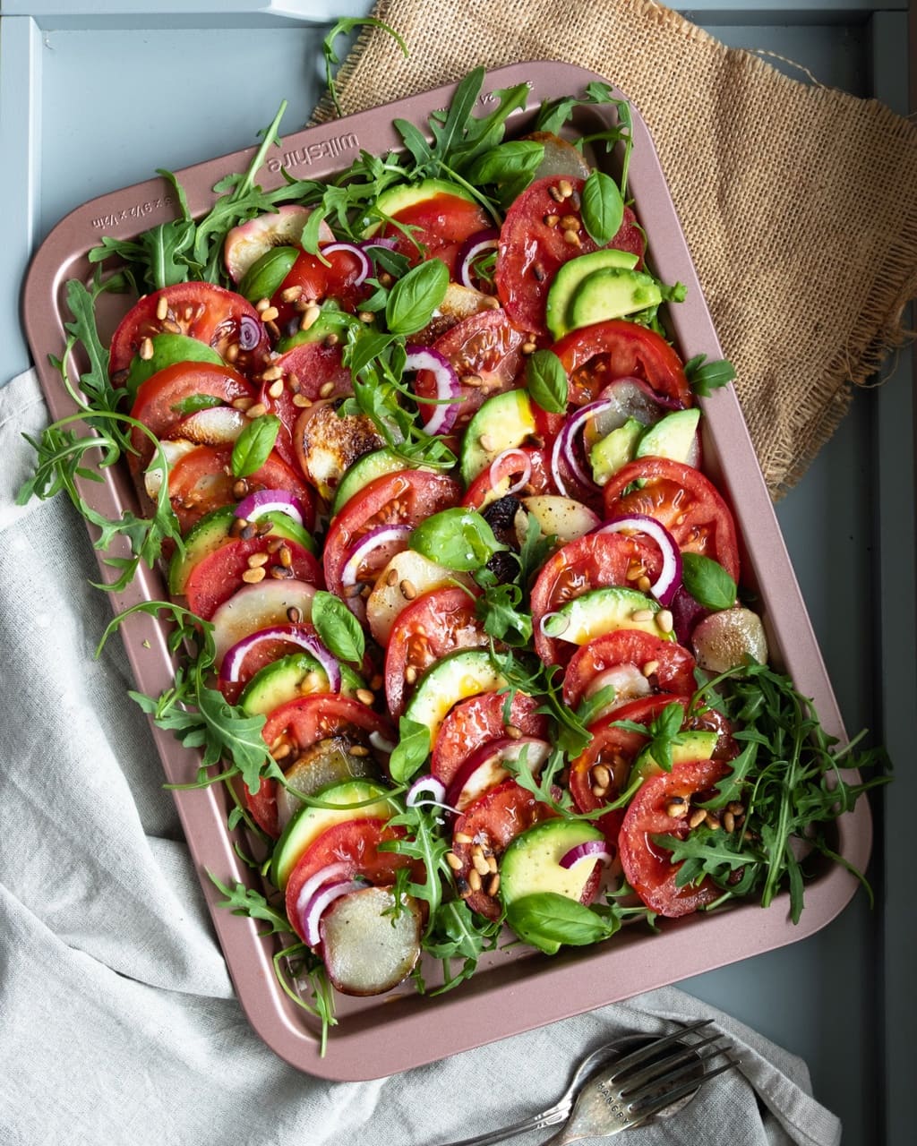 Tomato Avo Peach Salad