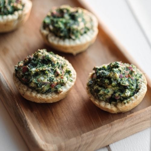 spinach tartlet from above