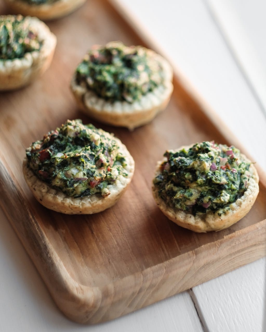 spinach tartlet from above