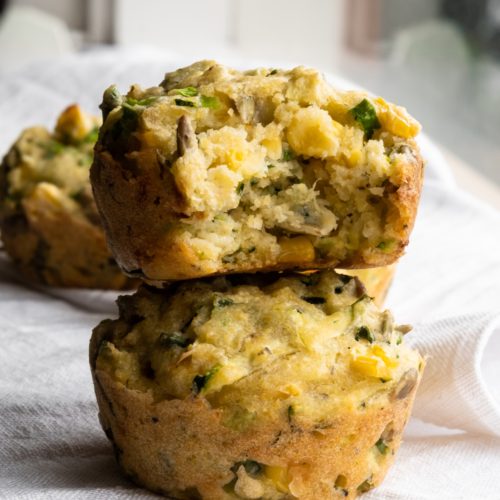 zucchini and polenta breakfast muffin bite