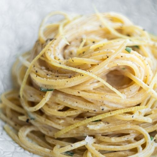 pasta al limone close up