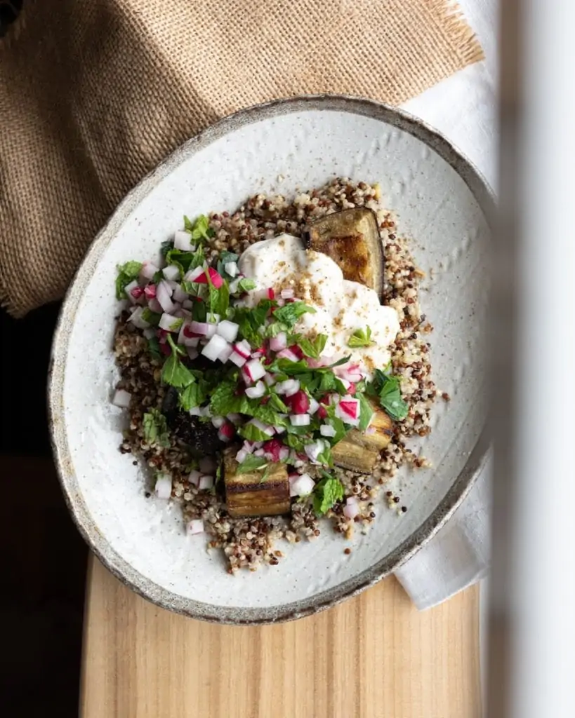 roasted eggplant above