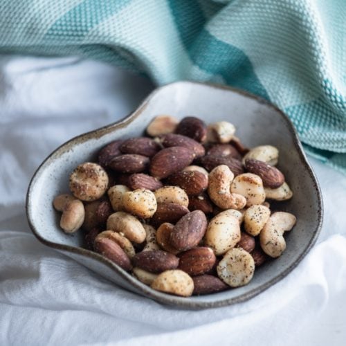 roasted zaatar nuts from the side