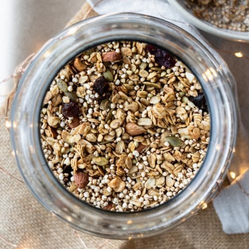 Christmas Fruit and Nut Granola in jar