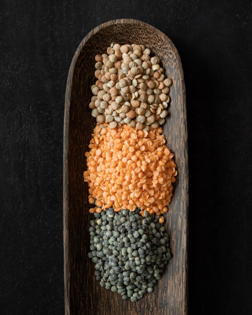 3 types of lentils