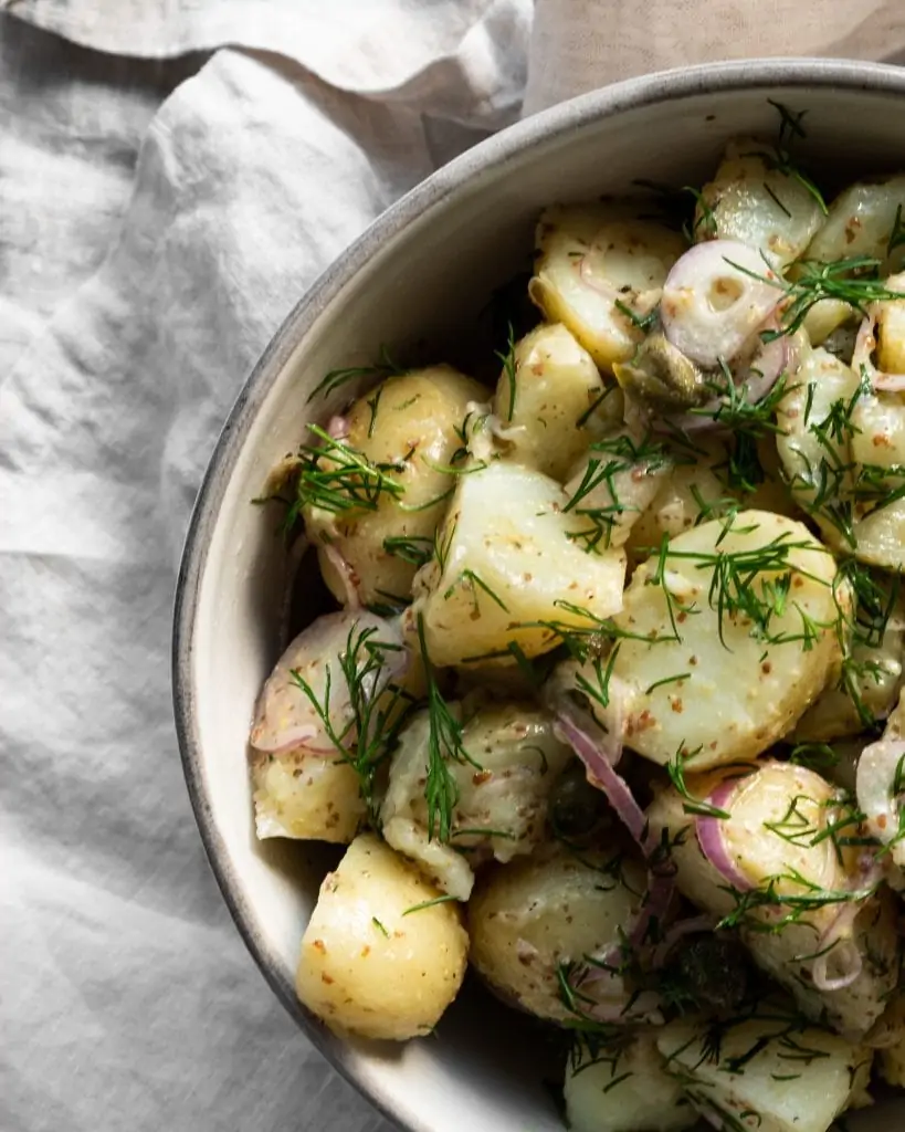 Potato Salad close up from above