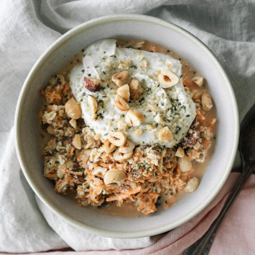carrot cake overnight oats from above