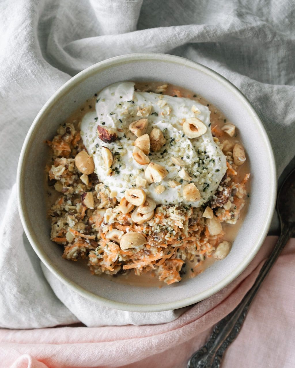 carrot cake overnight oats from above
