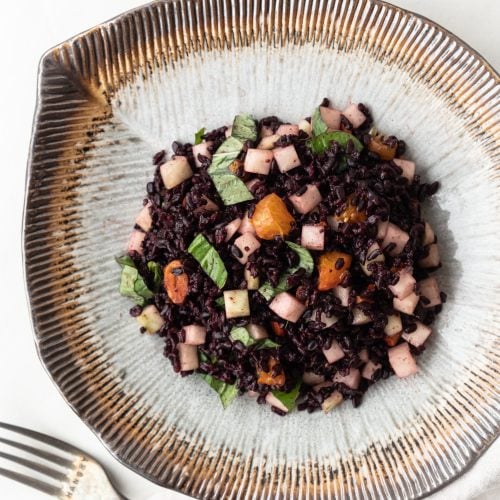 black rice salad from above closer