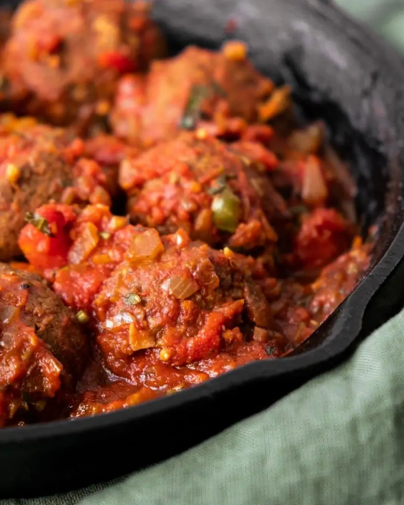 lentil not meat balls from side close up