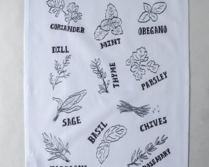 Herbs Tea Towel from above