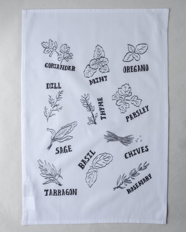 Herbs Tea Towel from above
