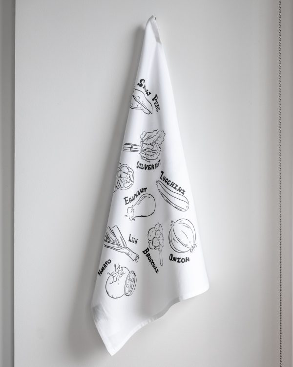 Vegetables Tea Towel hung up