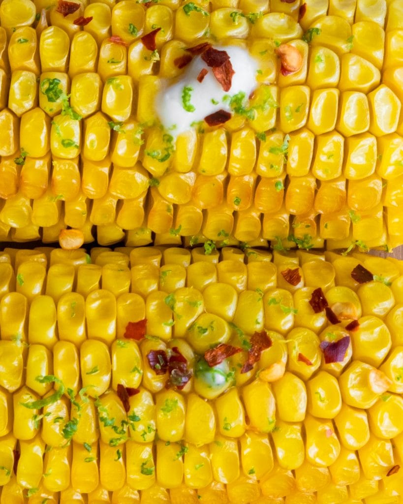 baked corn close up