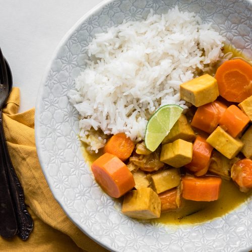 carrot coconut curry from above right side