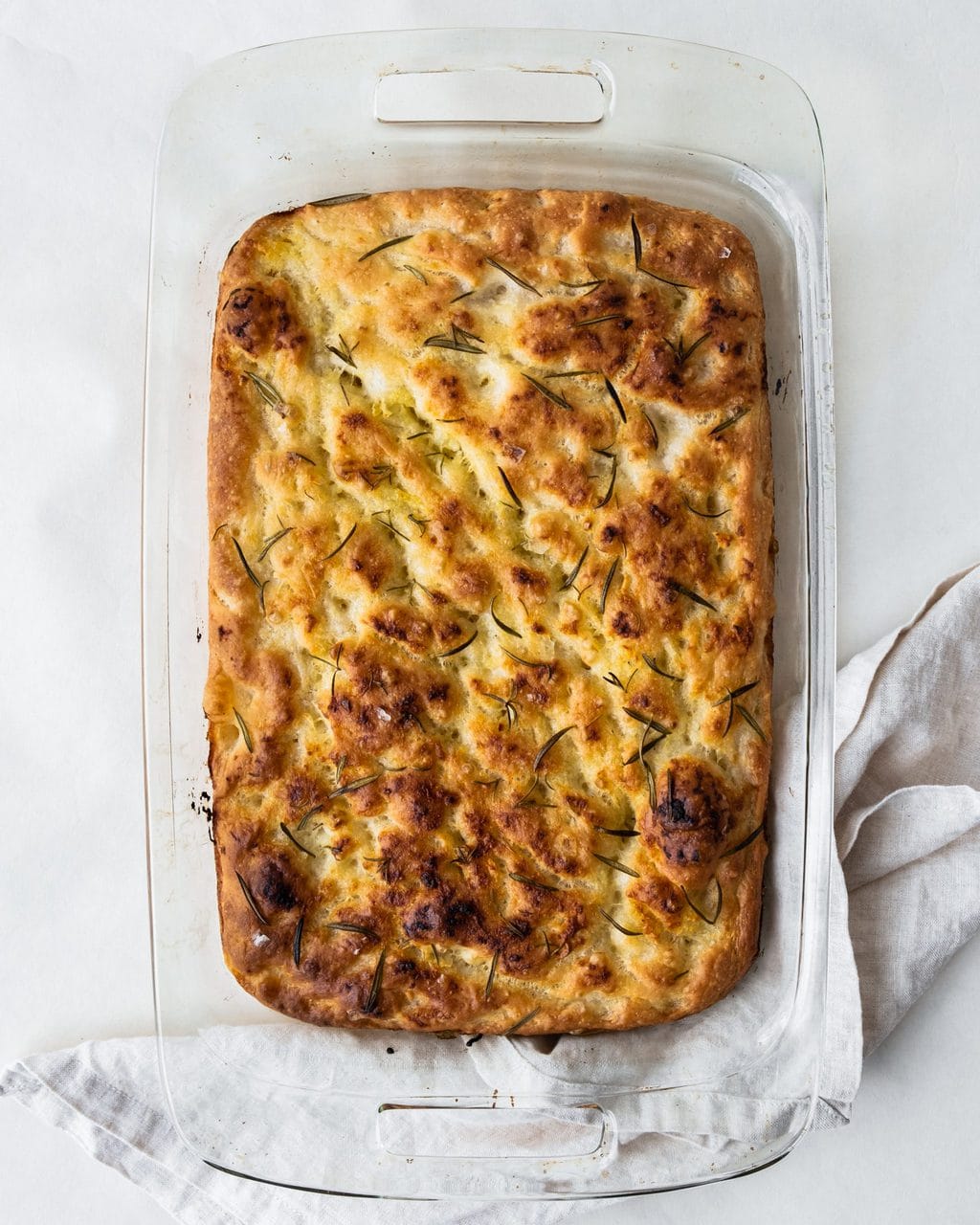 garlic rosemary focaccia above