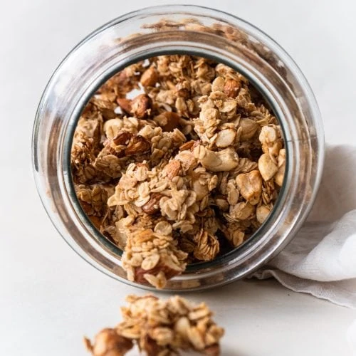 granola clusters from side