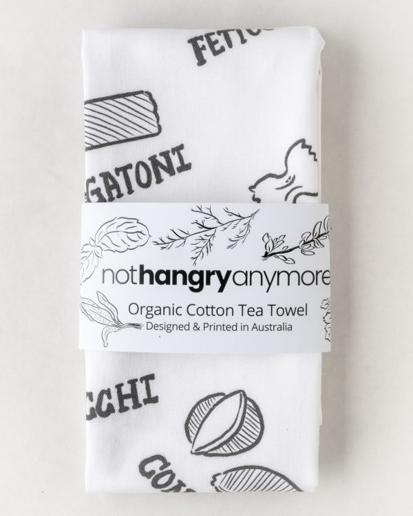 pasta tea towel folded