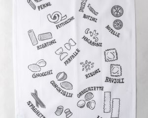 pasta tea towel from above