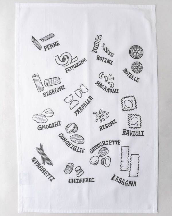 pasta tea towel from above