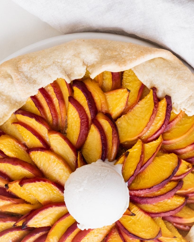 peach galette close up