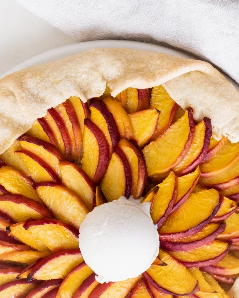 peach galette close up
