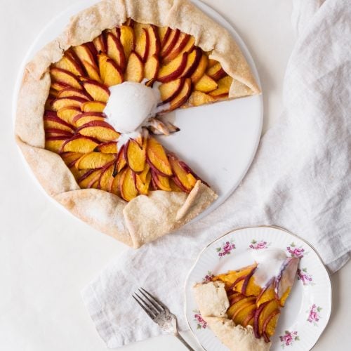 peach galette from above slice