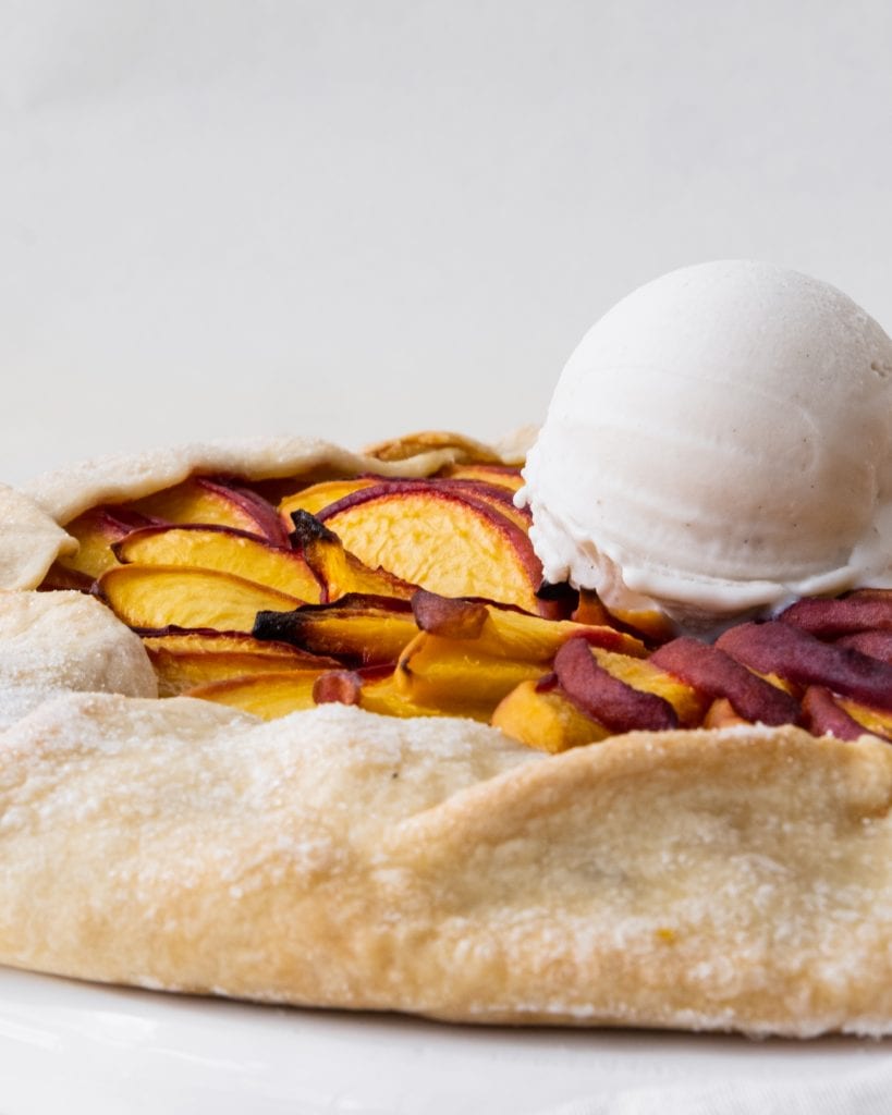 peach galette from side