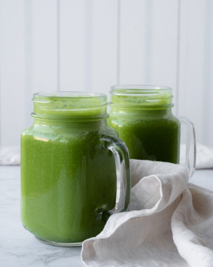 green smoothie with pineapple