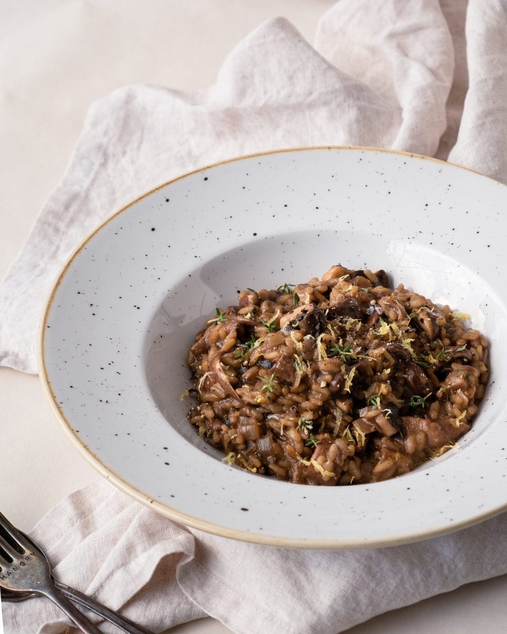 mushroom risotto 45 angle