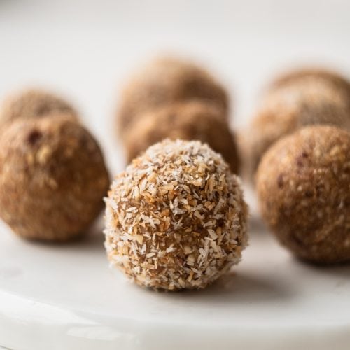 nutty energy balls from side