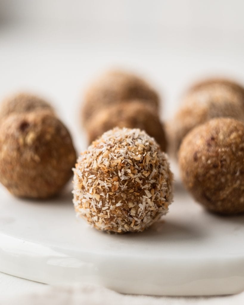 nutty energy balls from side
