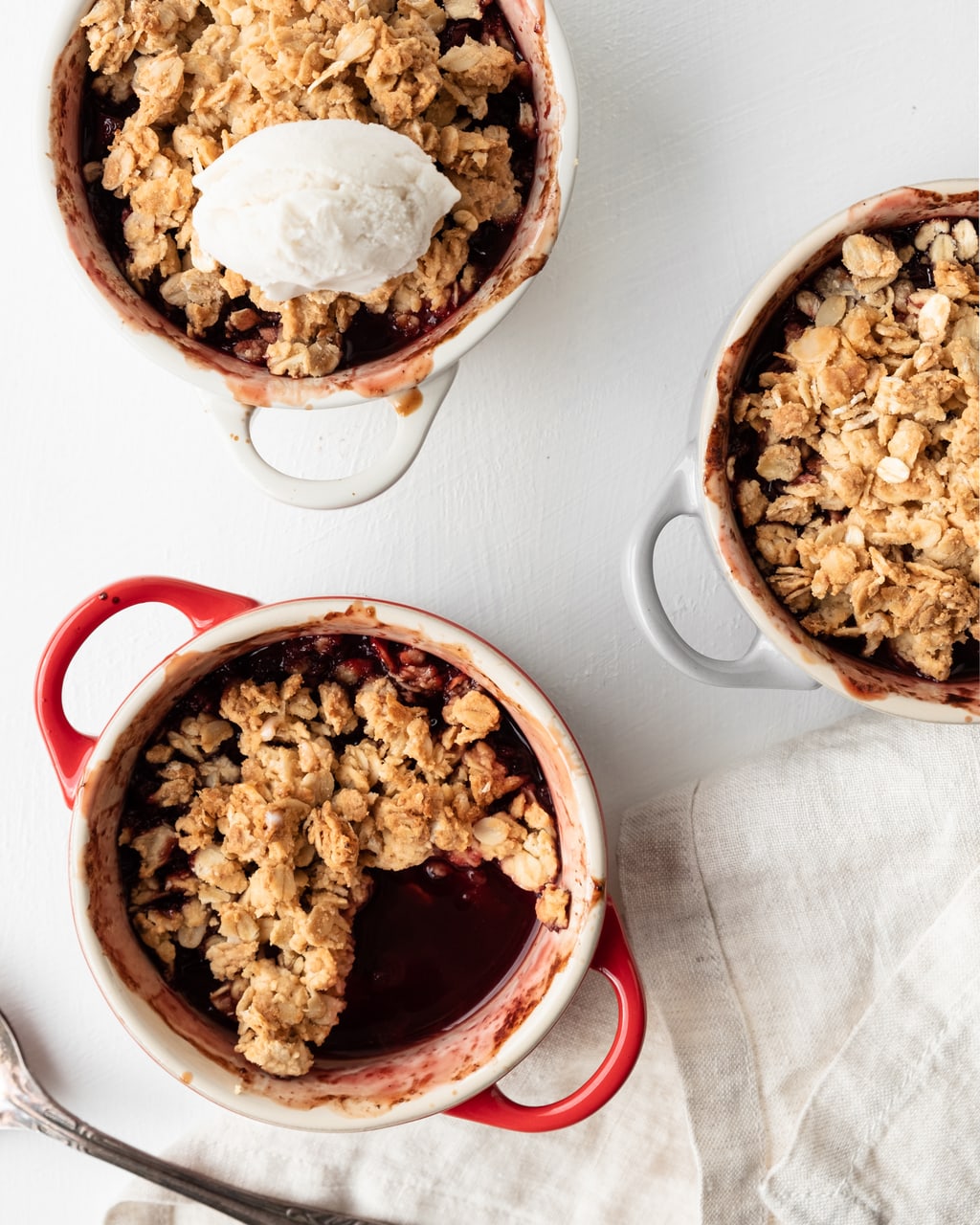 peach crumble from above