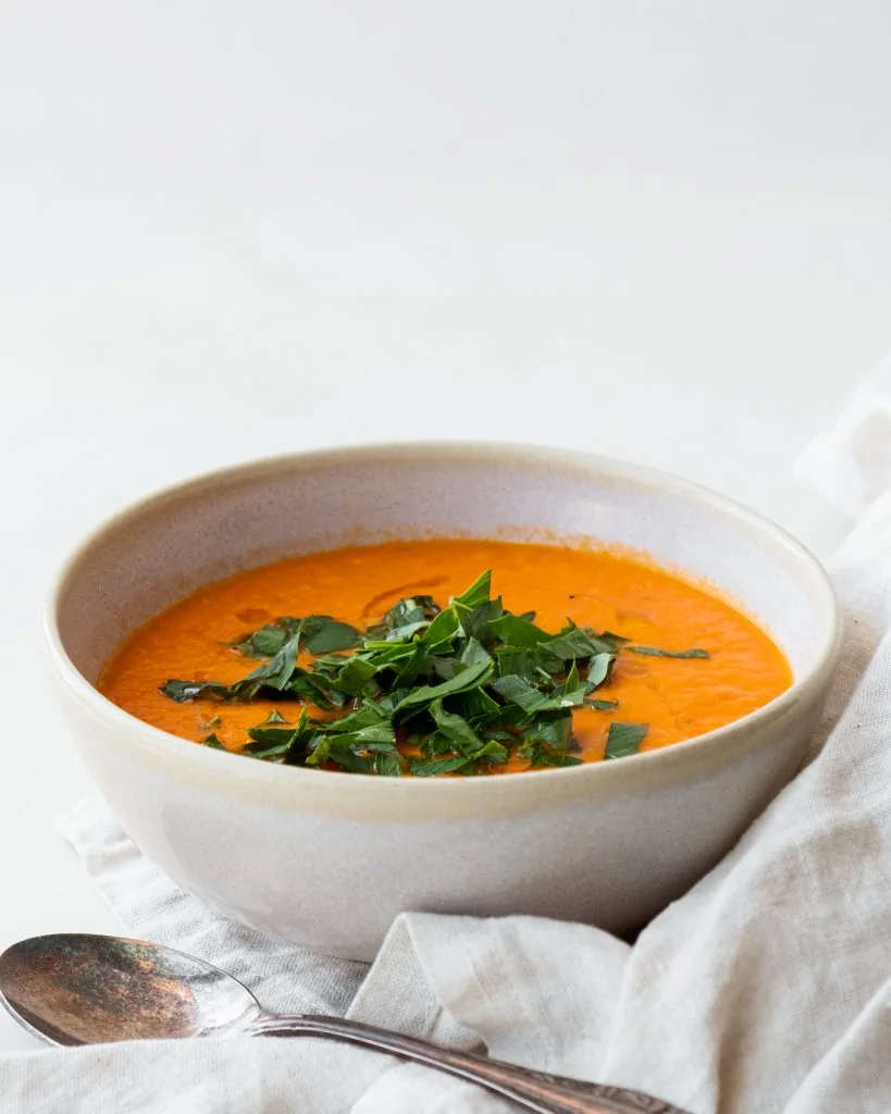 tomato soup from side