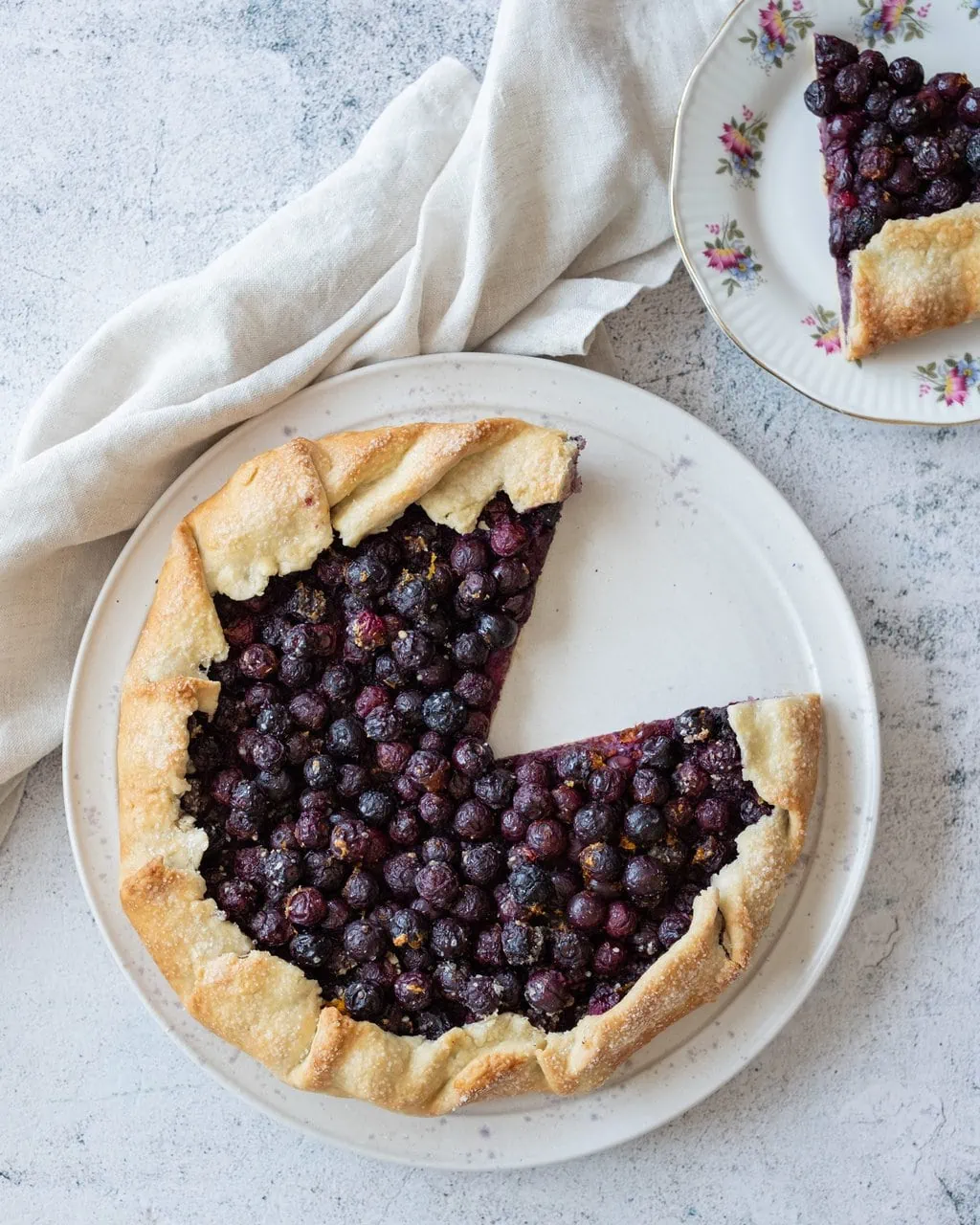 blueberry galette from above whole