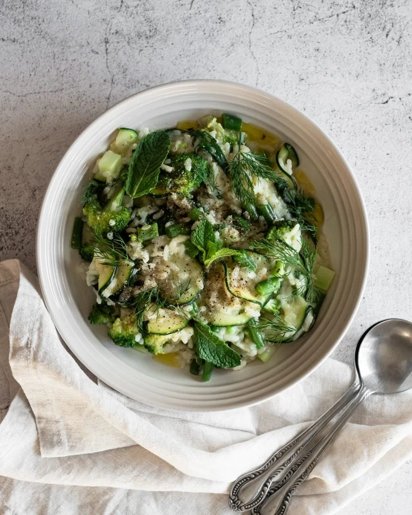 green summer risotto from above