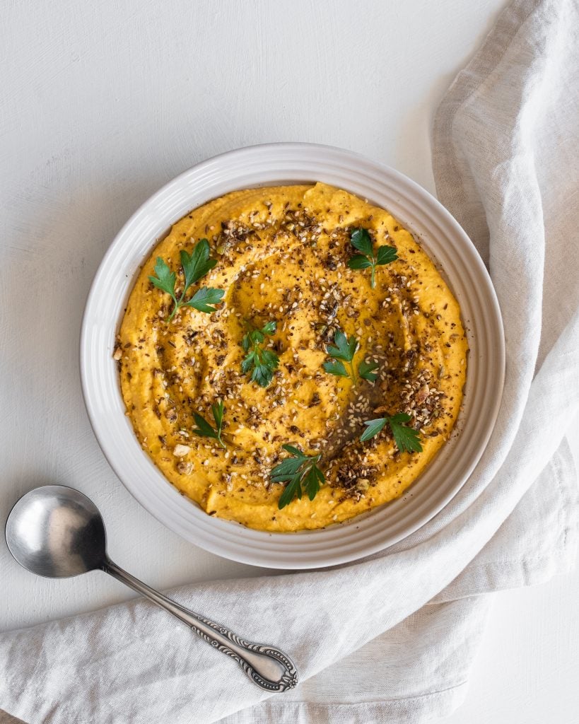 pumpkin hummus from above