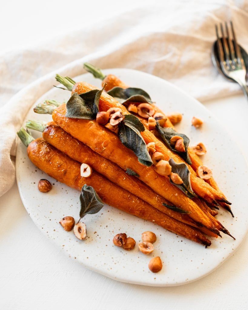maple roasted carrot with sage 45 angle side